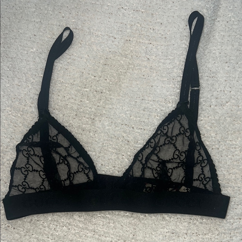 AUTHENTIC GUCCI tulle GG logo bra